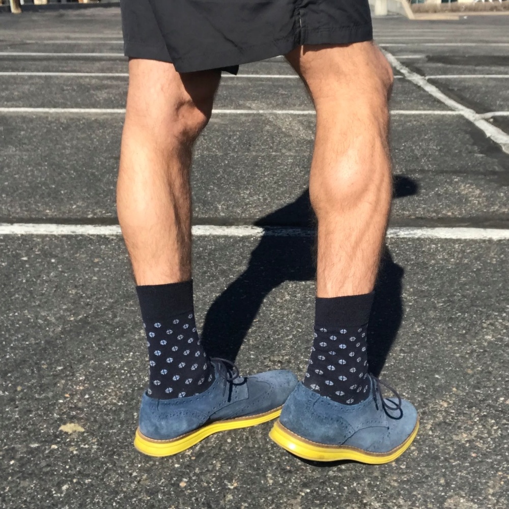 Aldo Blue and Yellow Suede Wingtips - Picture 6 of 7